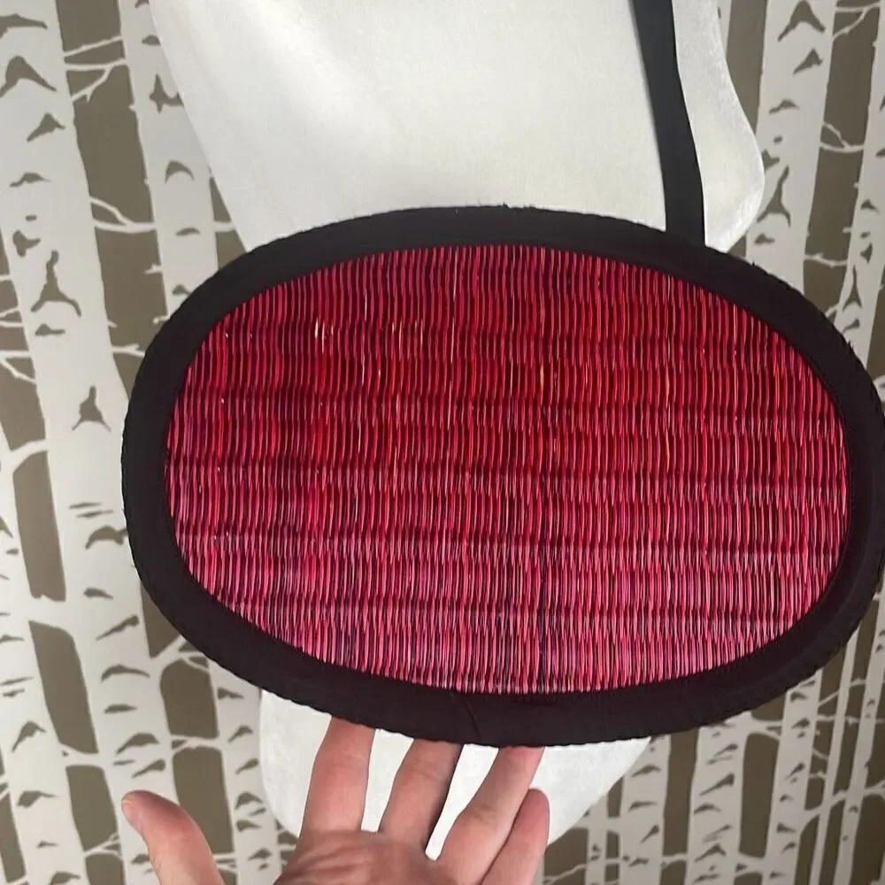 Red Straw Bucket Bag - Picture 5 of 8